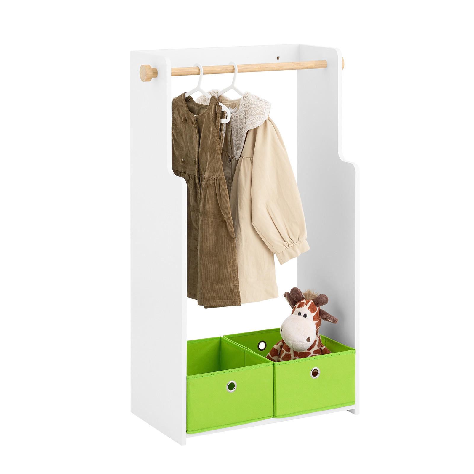 KINDERGARDEROBE Weiß - Weiß/Grün, Holzwerkstoff (60/110/35cm) - SoBuy
