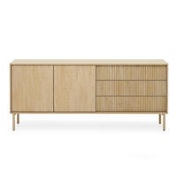 SIDEBOARD Trentinis 2T 3S Beige 187,1/41,4/39,5 cm – Geriffelte Fronten - Eichefarben, Holzwerkstoff/Metall (187.1/79.8/39.5cm) - AX Living