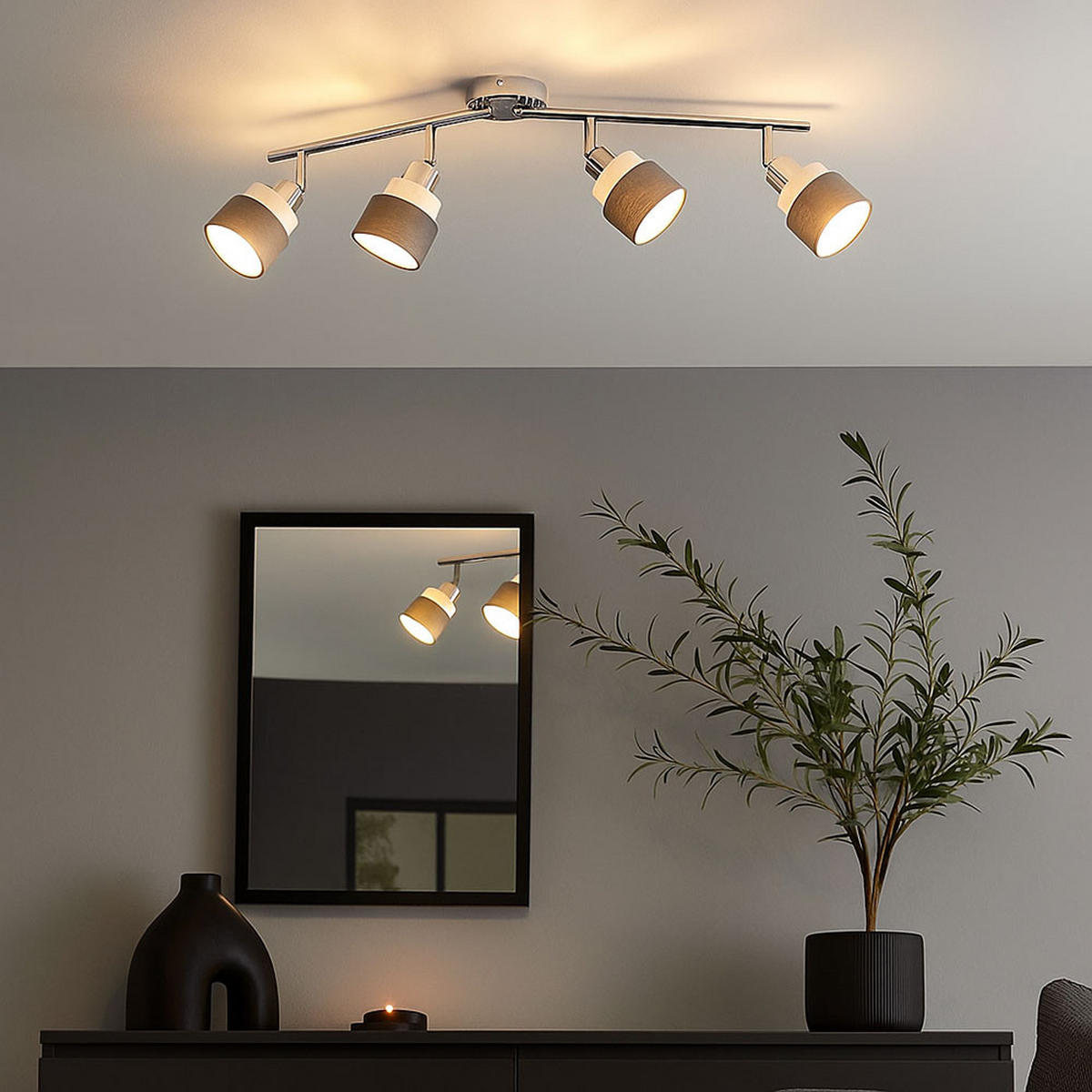 LED DECKENLEUCHTE Stahl Silber - Silberfarben, Metall (85/9/20.2cm)