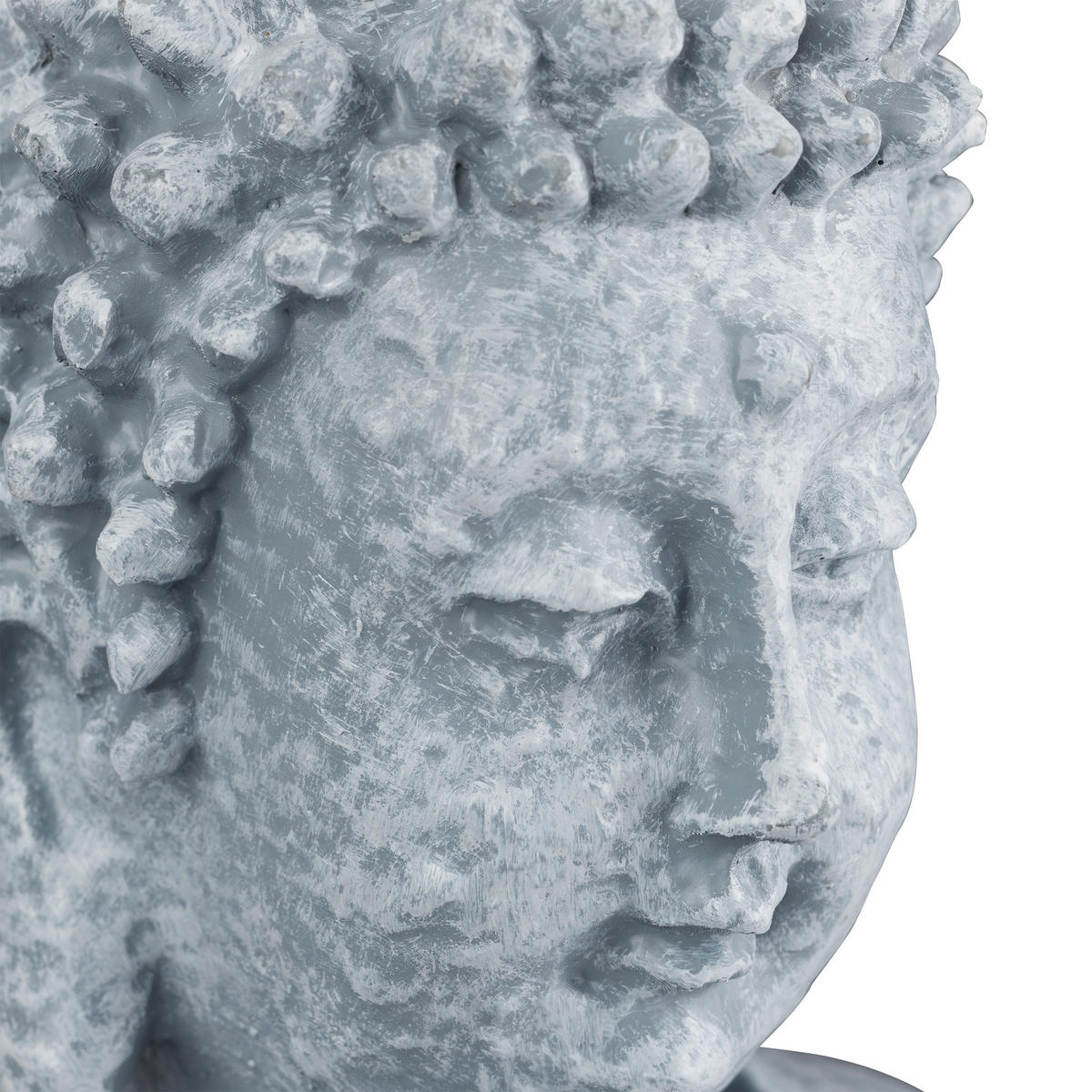 BUDDHA Figur - Grau, Kunststoff (24/40/15cm) - Relaxdays