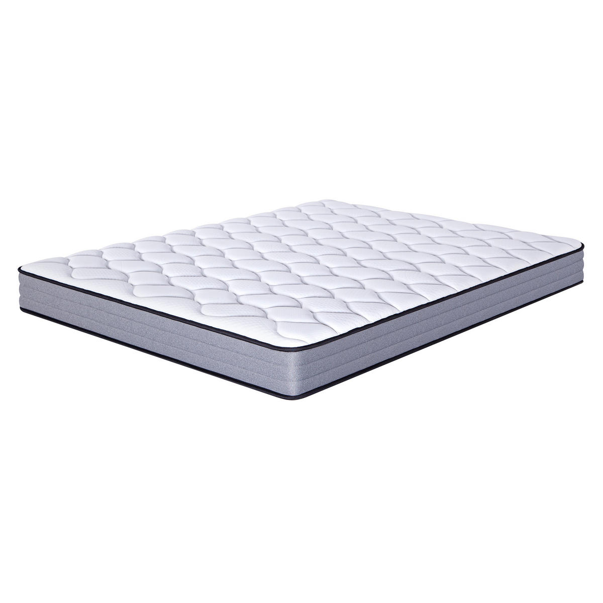 TASCHENFEDERKERNMATRATZE Weiß/Grau 90/200/20 cm H3 7-Zonen OEKO-TEX - Weiß, Metall - PANGIVO