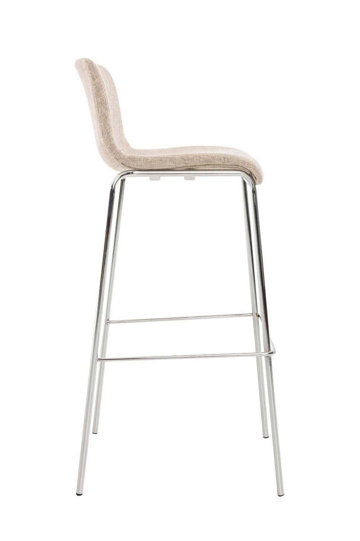 BARHOCKER 2er Set Stoff creme - Chromfarben/Creme, Textil/Metall (43/100/48cm) - CLP