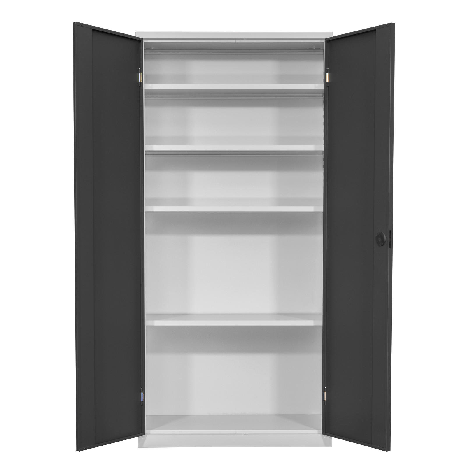 FLÜGELTÜRSCHRANK Owl mit 4 Fachboden 195x95x40cm Lichtgrau/Anthrazitgrau - Anthrazit, Metall (95/195/40cm) - PROREGAL