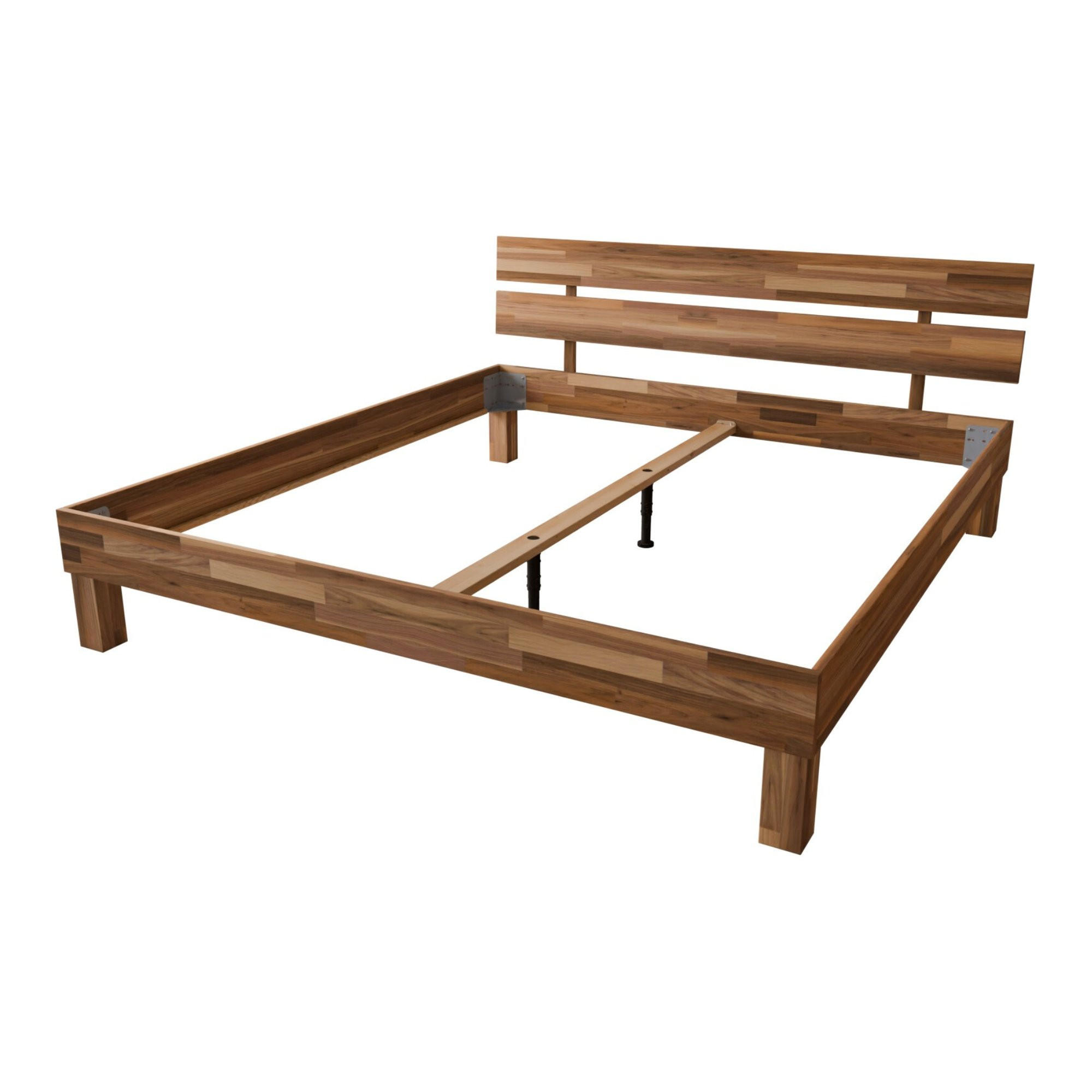 MASSIVHOLZBETT 200/200 cm aus Nussbaum - Braun, Holz (200/200cm) - MeinMassivholz