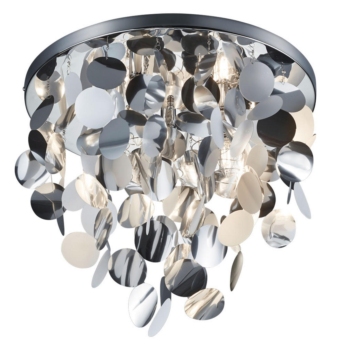 DECKENLEUCHTE LUCCA Chrom Silber - Silberfarben, Metall (55/55/40cm)