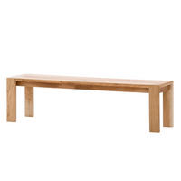 SITZBANK - Eiche massiv - Eichefarben, Holz (185/45/39cm) - home24