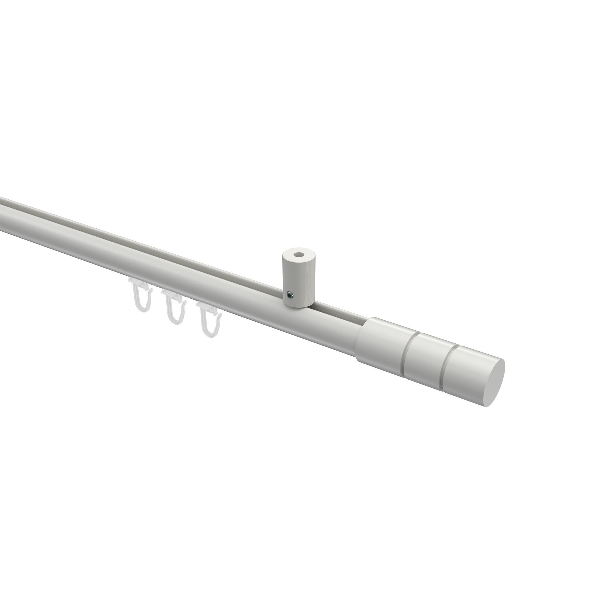 INNENLAUF-GARDINENSTANGEN-SET Sonius Elanto 200 cm, 1-läufig, 20 mm Ø Weiß - Weiß, Metall (200cm) - INTERDECO