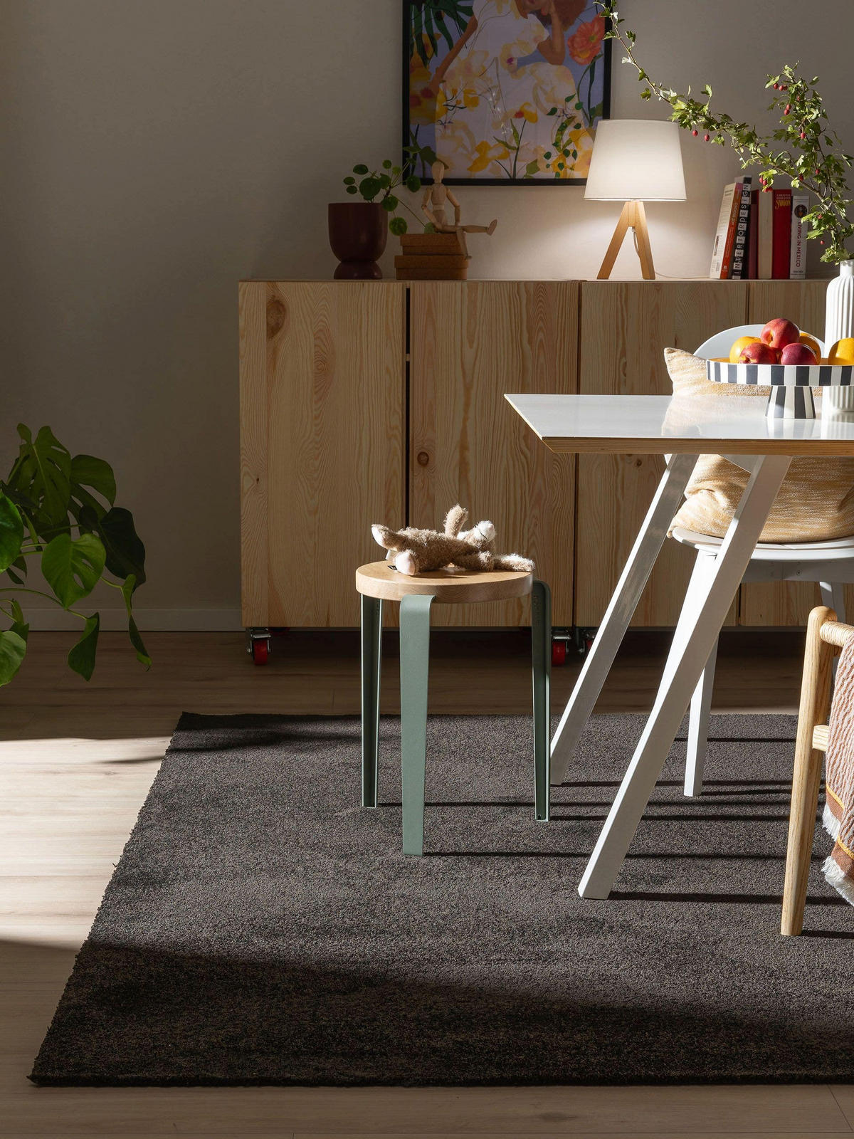 TEPPICH Nina waschbar 200/250 cm - Anthrazit, Kunststoff (200/250cm) - benuta Nest