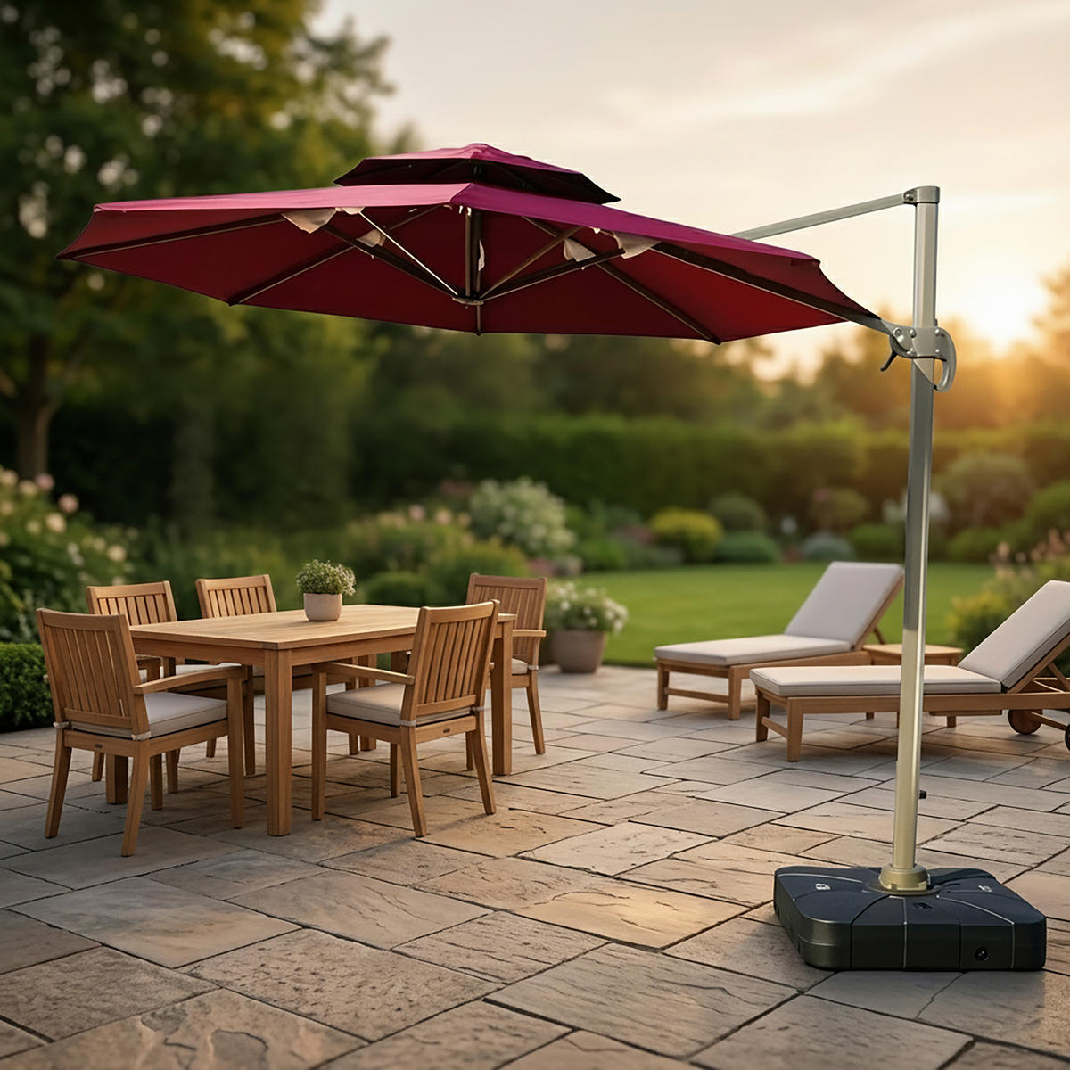 PARASOLLFOT Svart påfyllningsbar med hjul - Svart, Plast/Metall (85/85cm) - Relaxdays