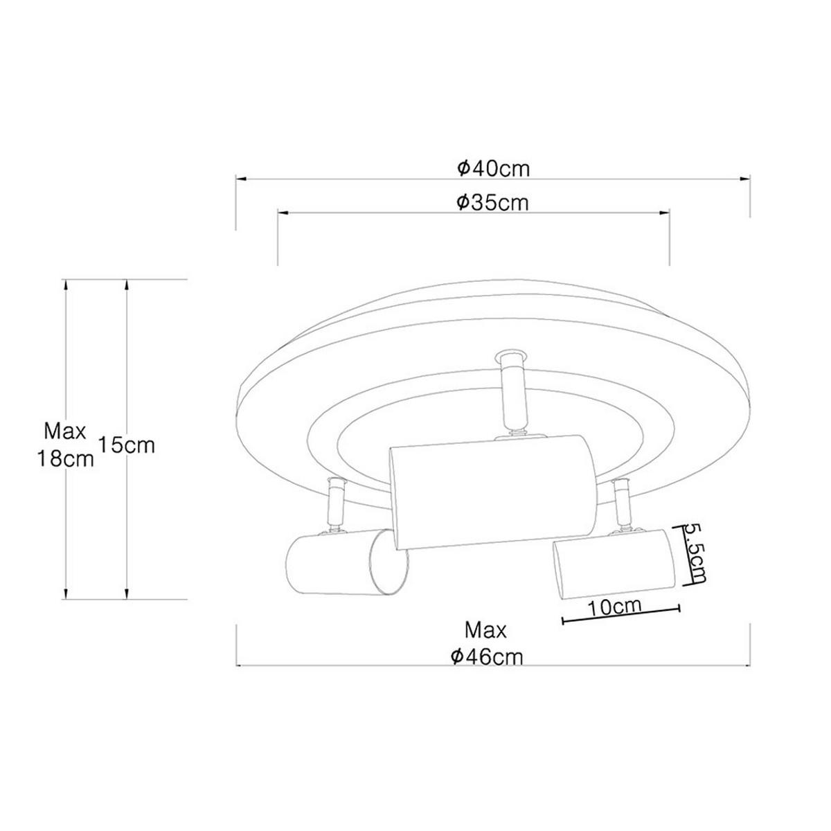 LED DECKENLEUCHTE Holzoptik Schwarz - Schwarz, Metall (40/40/18cm) - Globo Lighting