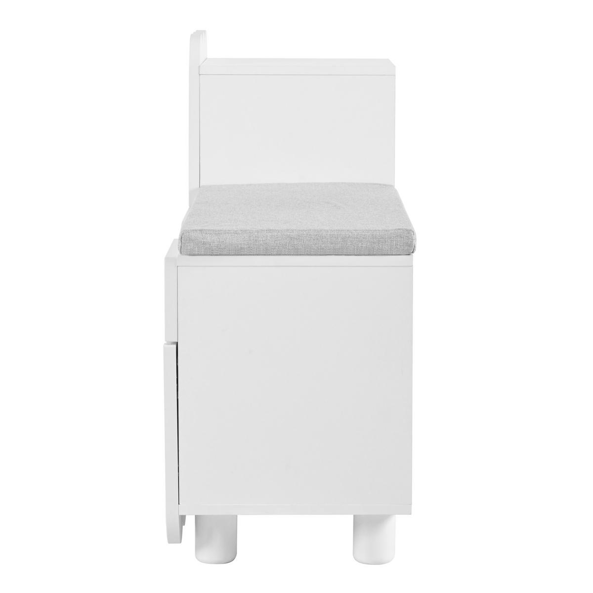 SCHUHSCHRANK 90/74,5/35 cm Weiß aus MDF mit Sitzpolster und Schublade - Weiß, Holzwerkstoff (90/74.5/35cm) - OKMYHOME