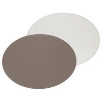 PLATZSET oval 45 x 34 cm taupe / weiß - Weiß, Textil (45/34/0.5cm) - Freeform