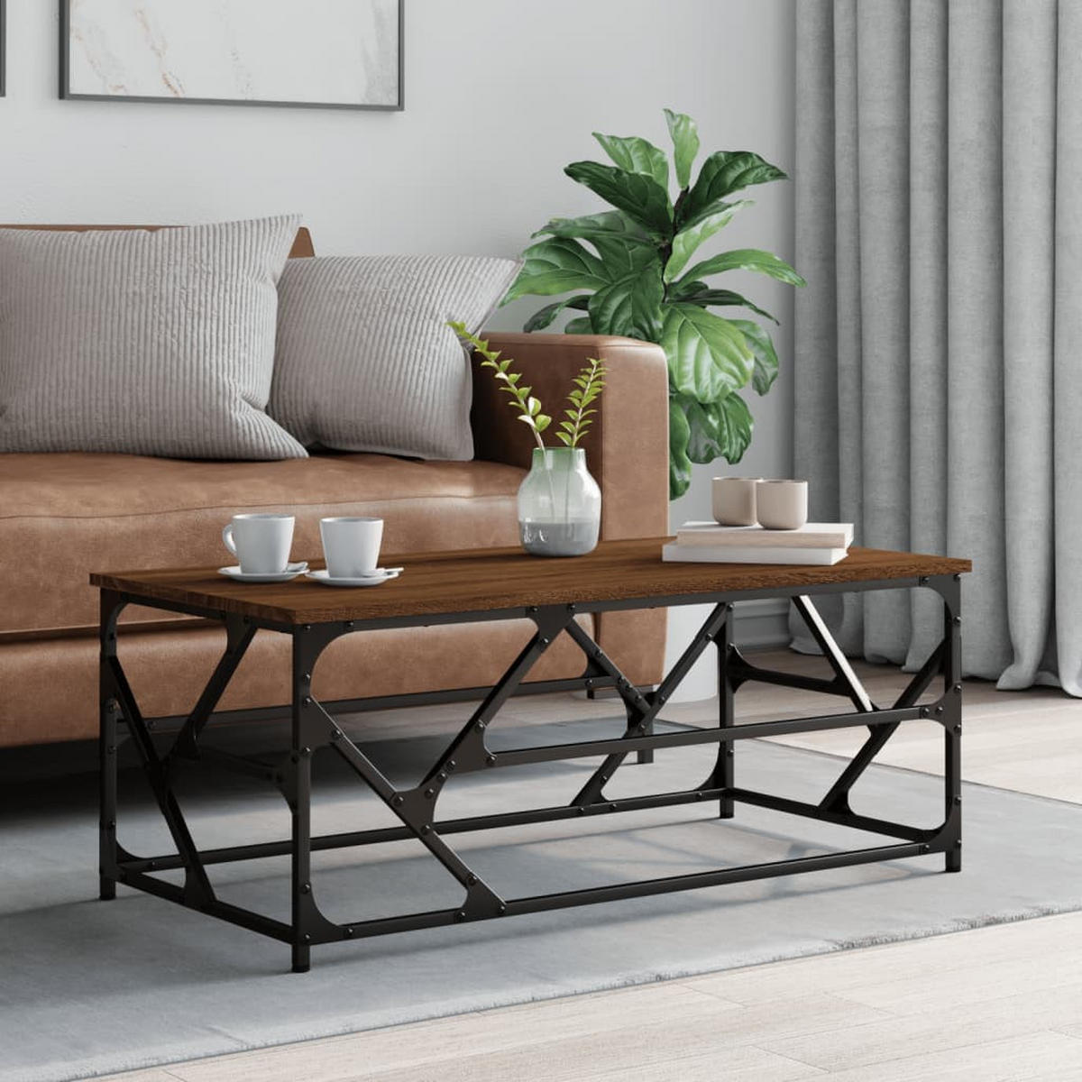 COUCHTISCH Braun Eichen-Optik 100x50x40 cm Holzwerkstoff - Braun, Holzwerkstoff (50/100/40cm) - furnicato