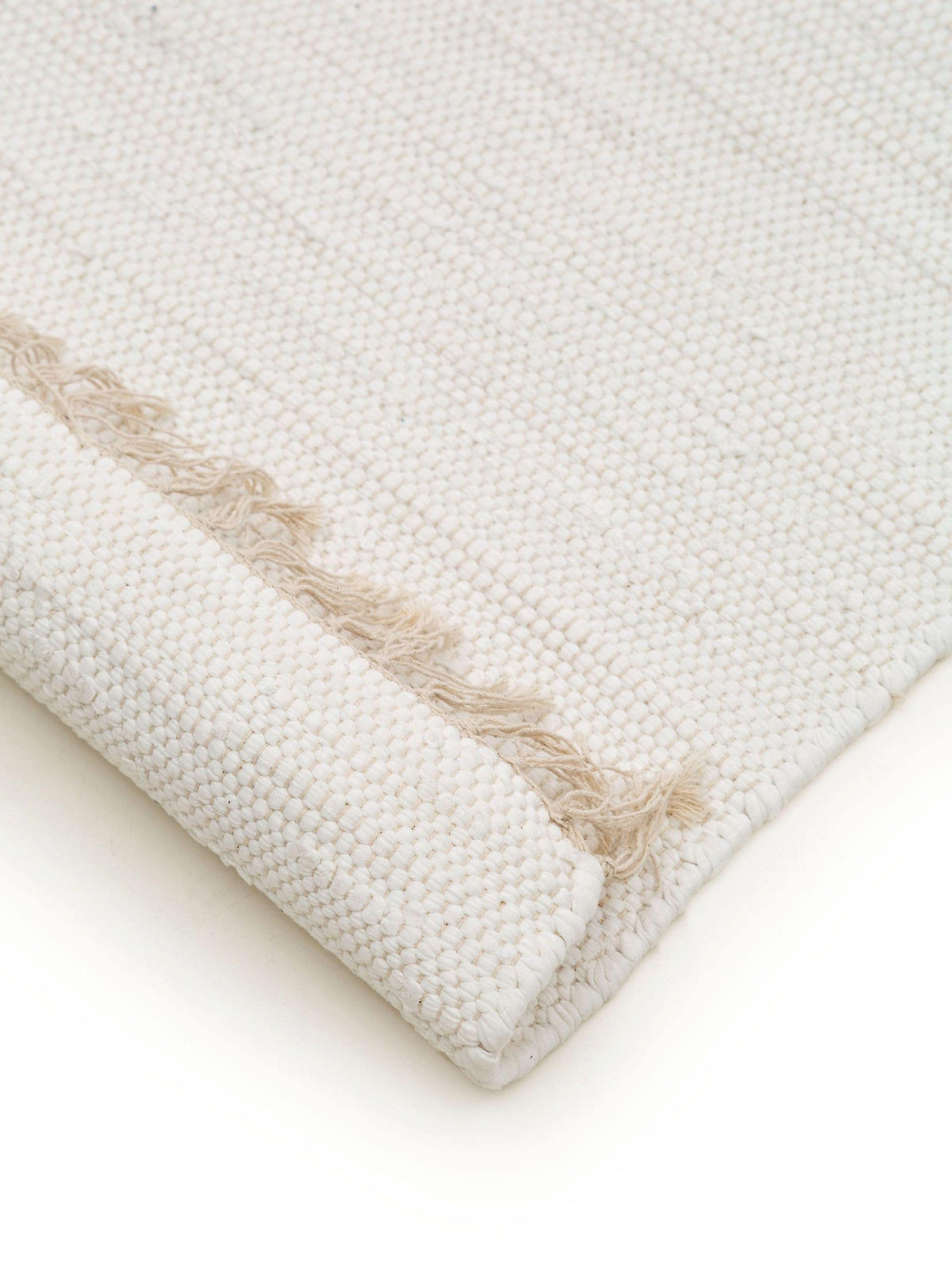 TEPPICH aus recyceltem Material Tom Weiß 80x150 cm - Weiß, Textil (80/150cm) - benuta Pop
