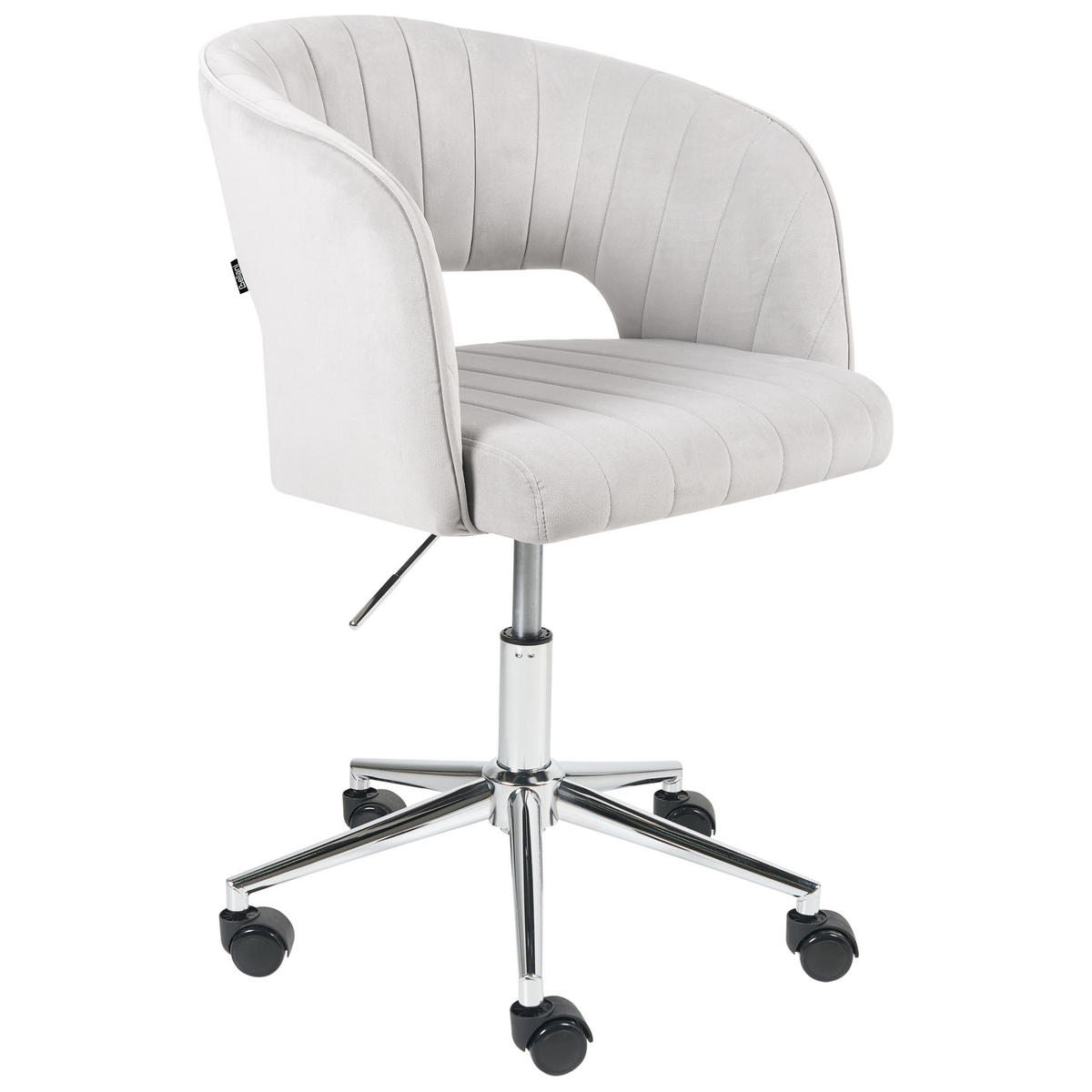 BÜROSTUHL Hellgrau Katonah - Silberfarben/Hellgrau, Textil (57/78/57cm) - Beliani