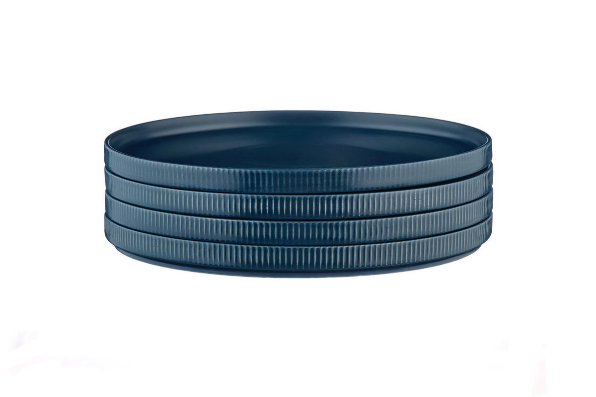 TELLER Scandi Ø27,5cm - 4er-Set - Marineblau - Blau, Keramik (27.5cm) - Björn