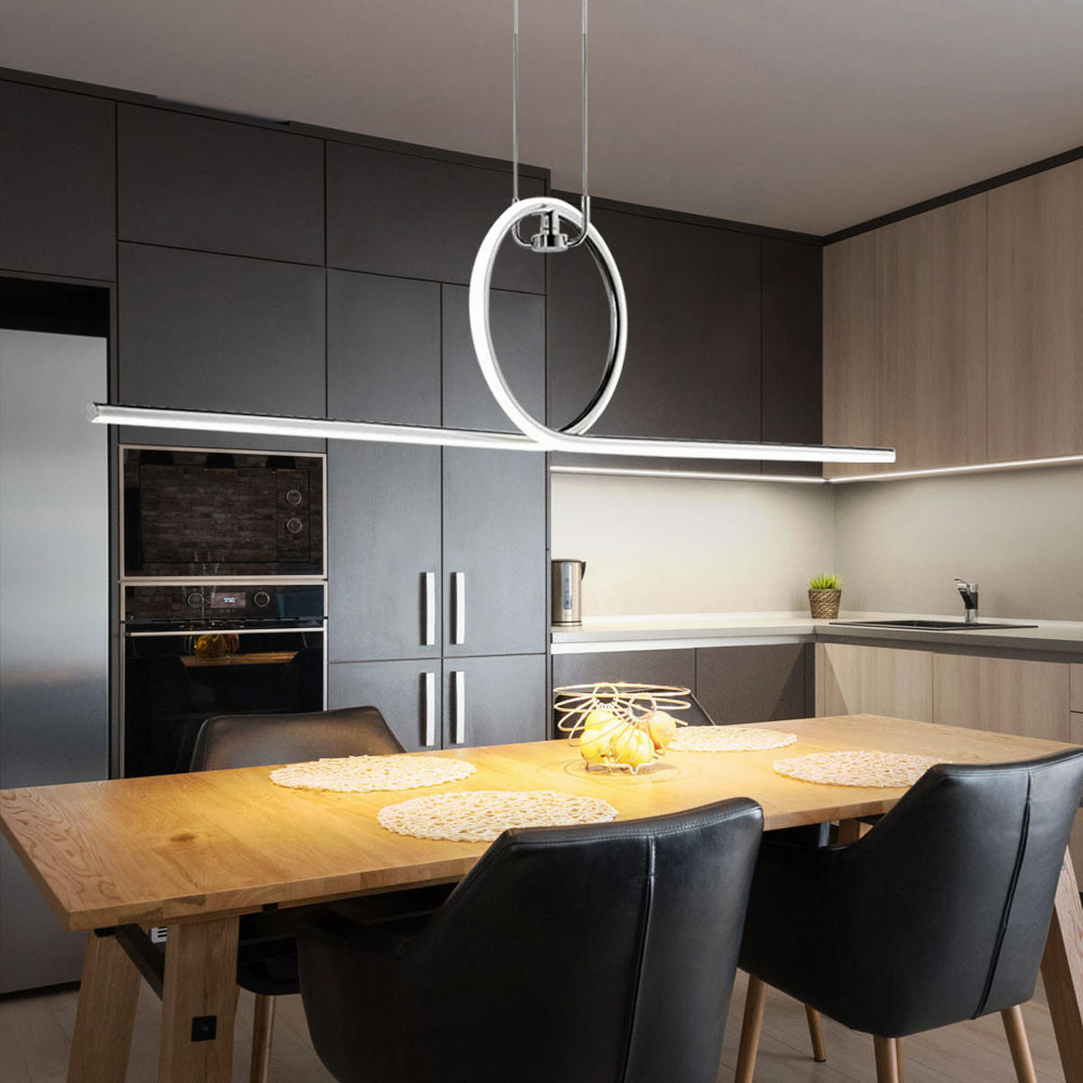 LED HÄNGELEUCHTE Chrom Silber - Silberfarben, Metall (112.5/21/162.5cm) - Wofi