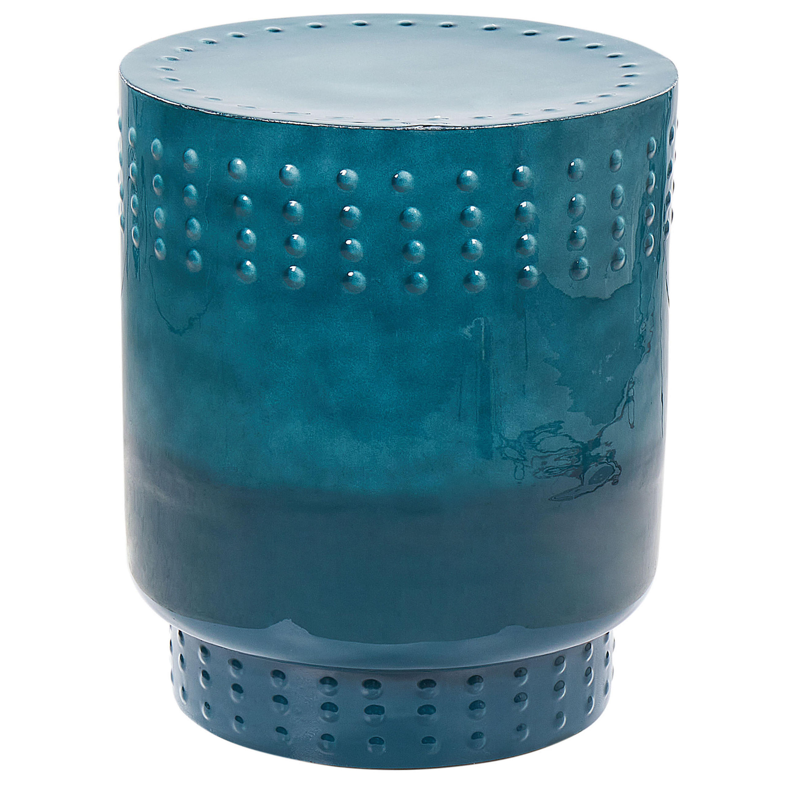 BEISTELLTISCH Metall blaugrün rund 41 cm Alabama - Blau, Metall (41/41/49cm) - Beliani