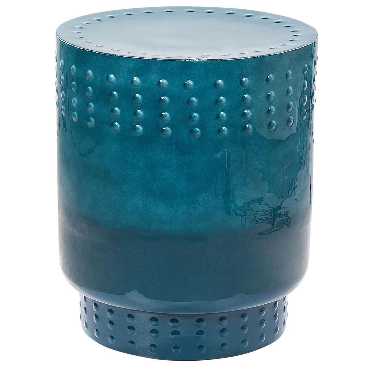 BEISTELLTISCH Metall blaugrün rund 41 cm Alabama - Blau, Metall (41/41/49cm) - Beliani