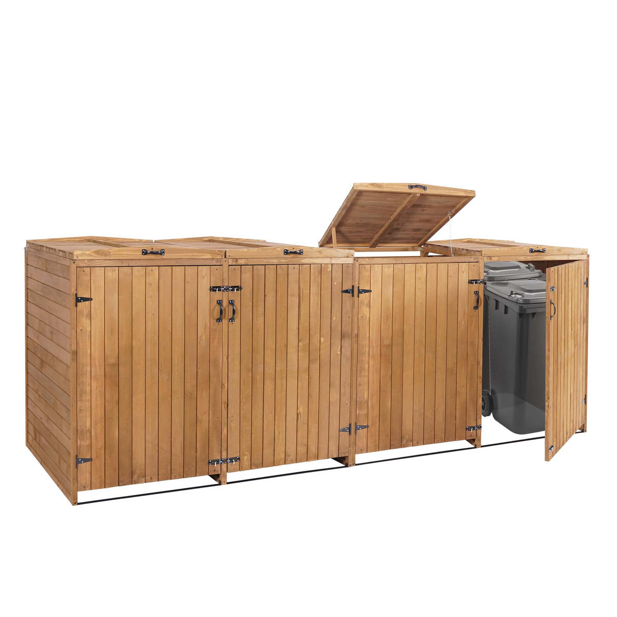 4ER-/8ER-MÜLLTONNENVERKLEIDUNG Braun - Braun, Holz (316/126/98cm) - MCW