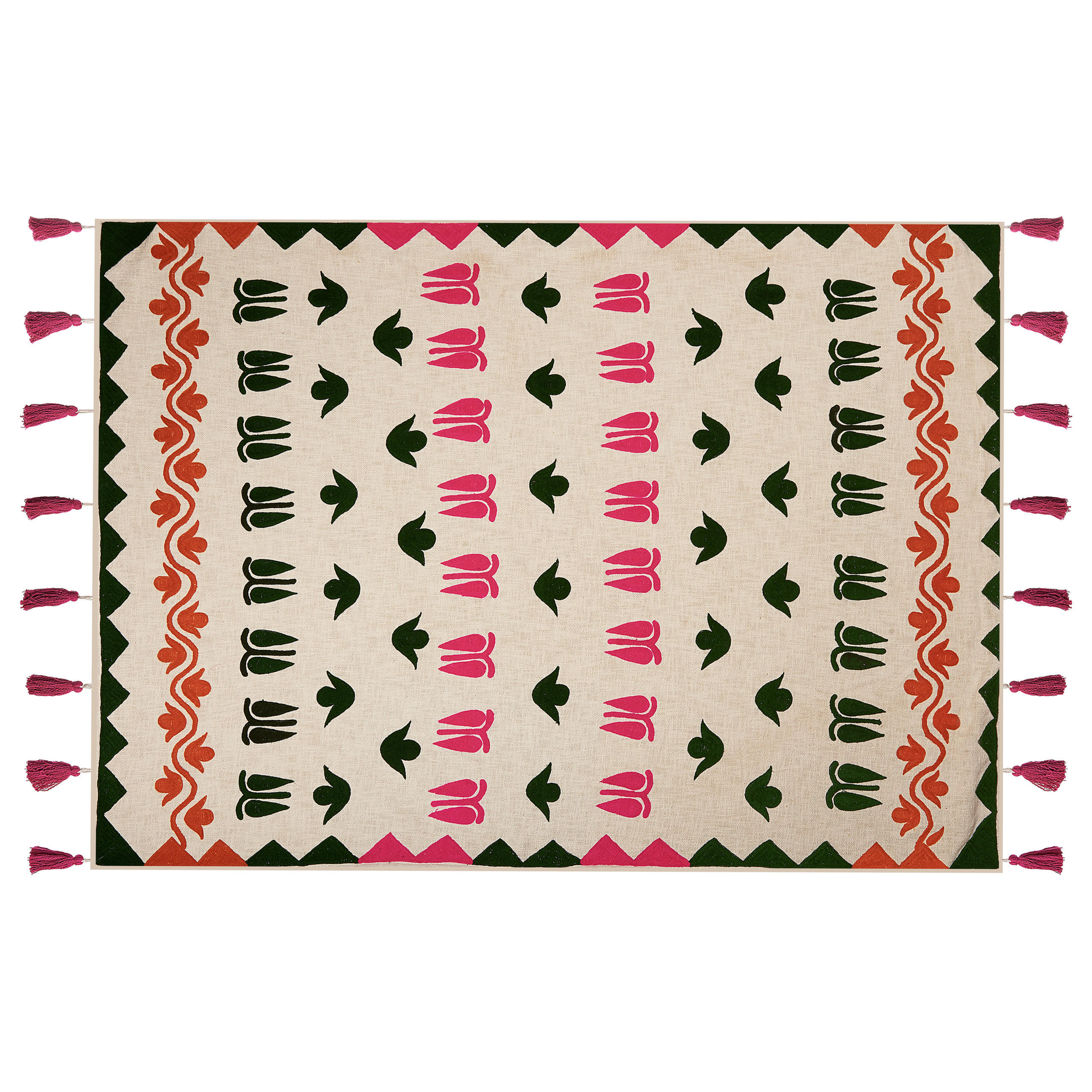 DECKE Bunt Anand 130/180 cm - Multicolor, Naturmaterialien/Textil (130/180cm) - Beliani