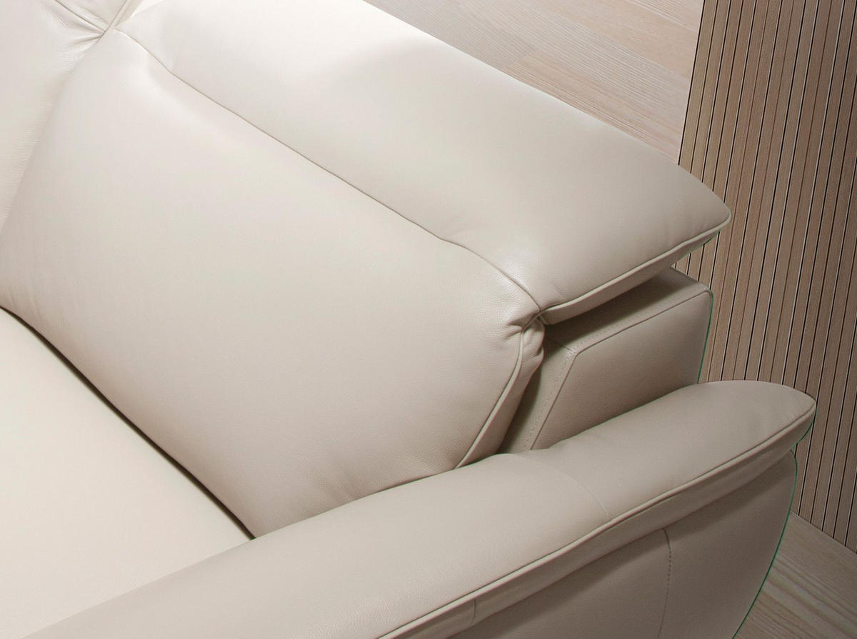 SOFA 2-sitziges Sofa aus Leder in taupe 191/107/102 cm - Dunkelgrau/Schwarz, Leder (191/102/107cm) - ANGEL CERDA