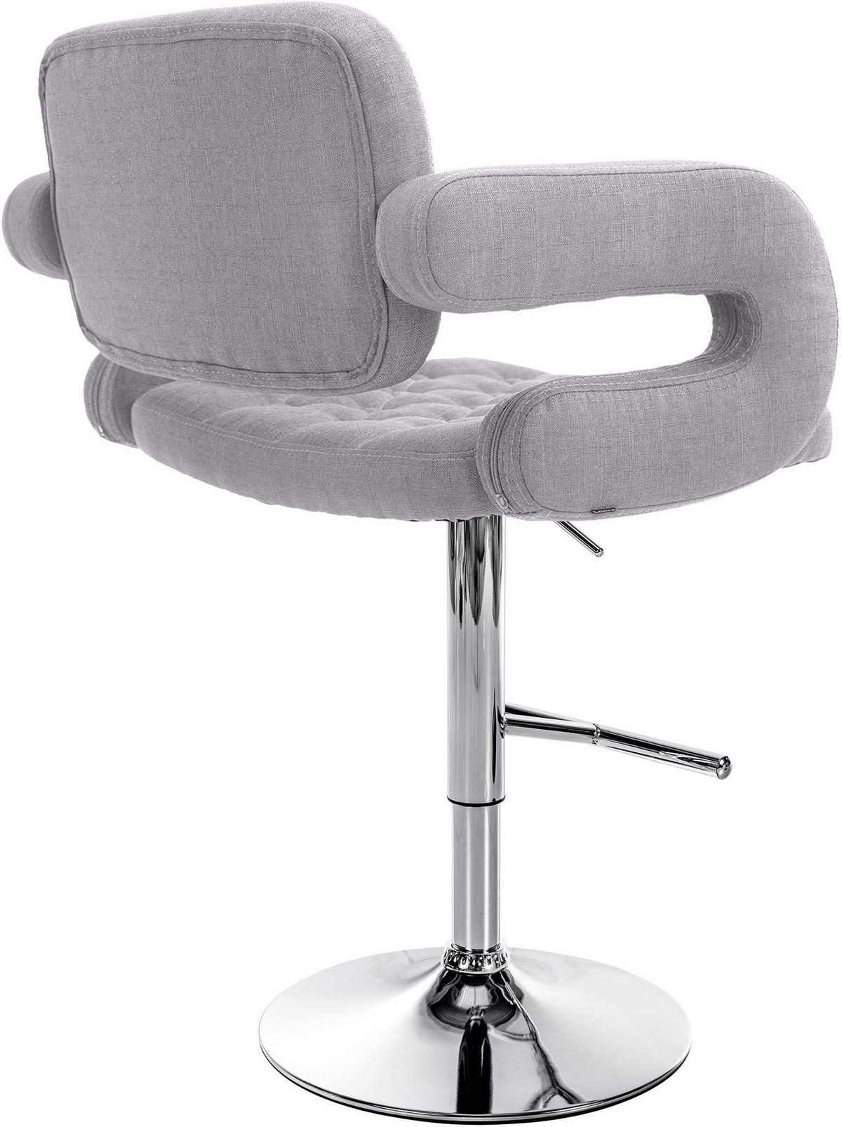 BARHOCKER 2er Set Stoff grau - Chromfarben/Grau, Textil/Metall (62/103/55cm) - CLP