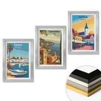 WANDBILDER 3er Set - 20x30 cm Silberner Rahmen - Ansichten von Küstenstädten - Silberfarben, Kunststoff (20/30cm) - ArtPrintCave