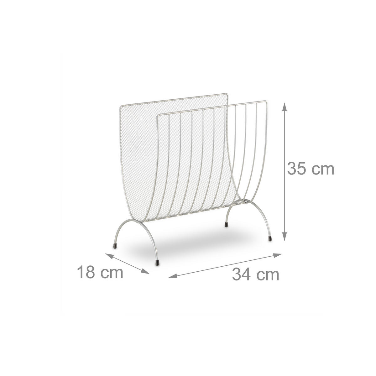 ZEITUNGSSTÄNDER - Silberfarben, Metall (34/35/18cm) - Relaxdays