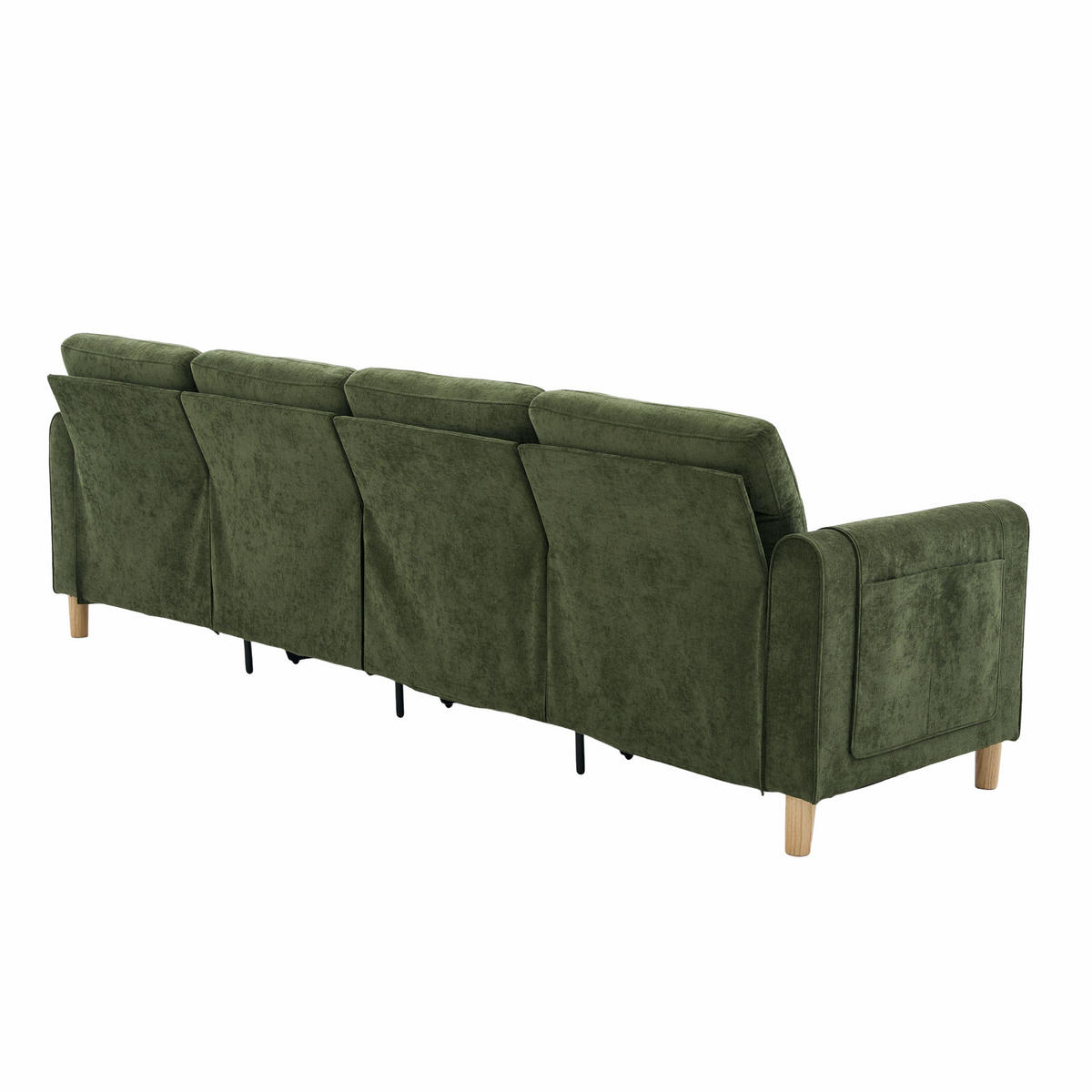 WOHNLANDSCHAFT U-Form modular mit 2 Stauraum-Hockern, DE-33935, Grün - Grün, Holzwerkstoff (261/86/77cm) - ComfortXL
