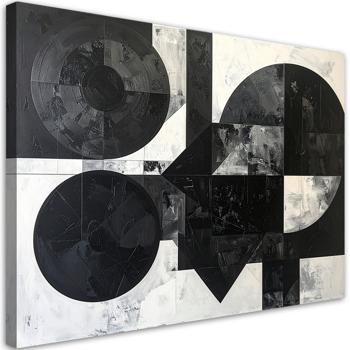 LEINWANDBILD 3D und geometrisch 120x80cm - Schwarz, Textil (120/80cm) - Feeby