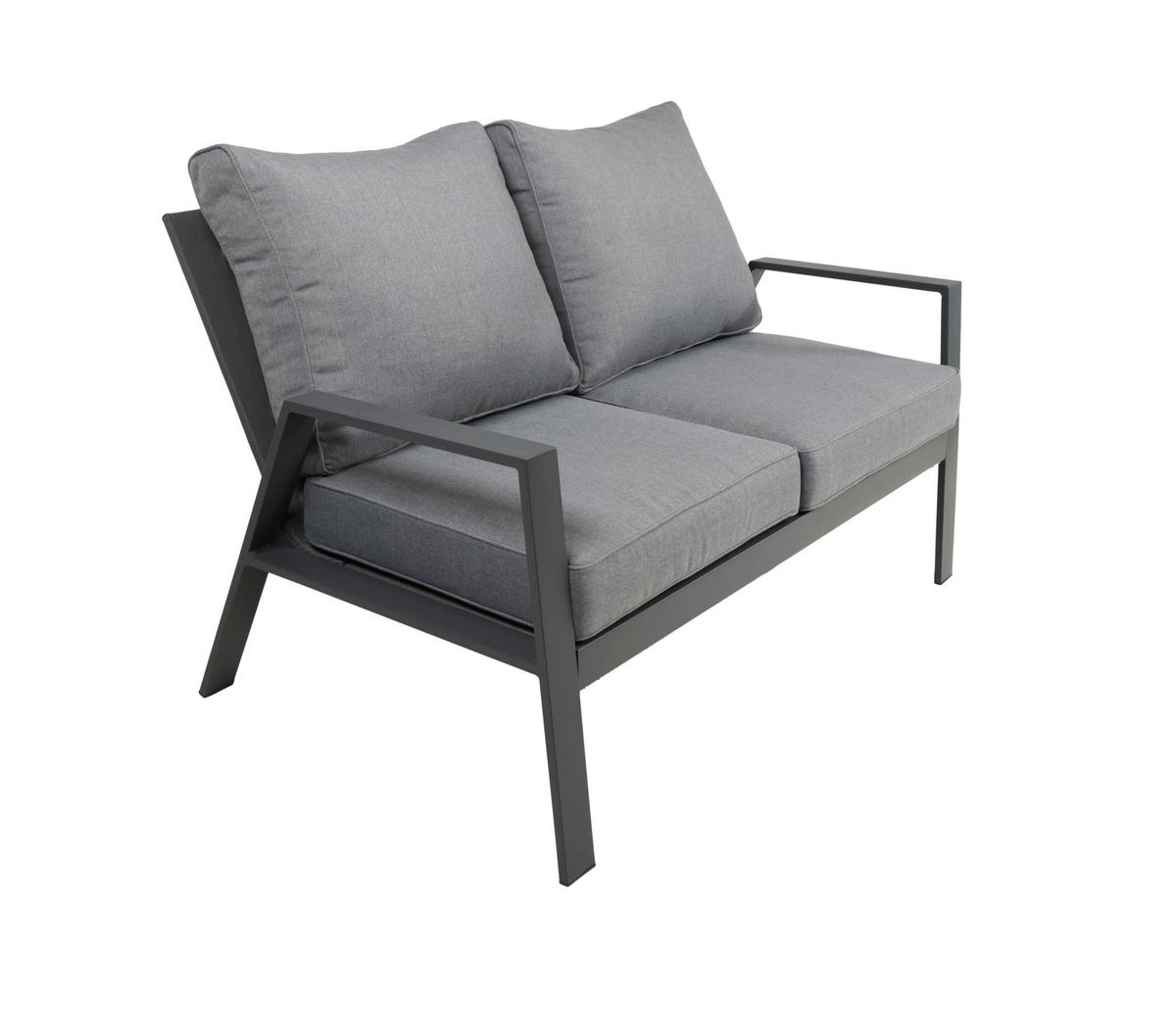 GARTENLOUNGESET Carmen 4-teilig Gartenmöbel - Grau, Kunststoff - DELUKE