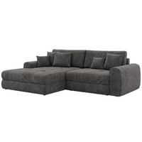 ROHOVÁ SEDAČKA ARELIA L - Tmavě šedá Hrubě tkaná žinylka - Pravá - černá/tmavě šedá, textil/plast (205/292cm) - MKS