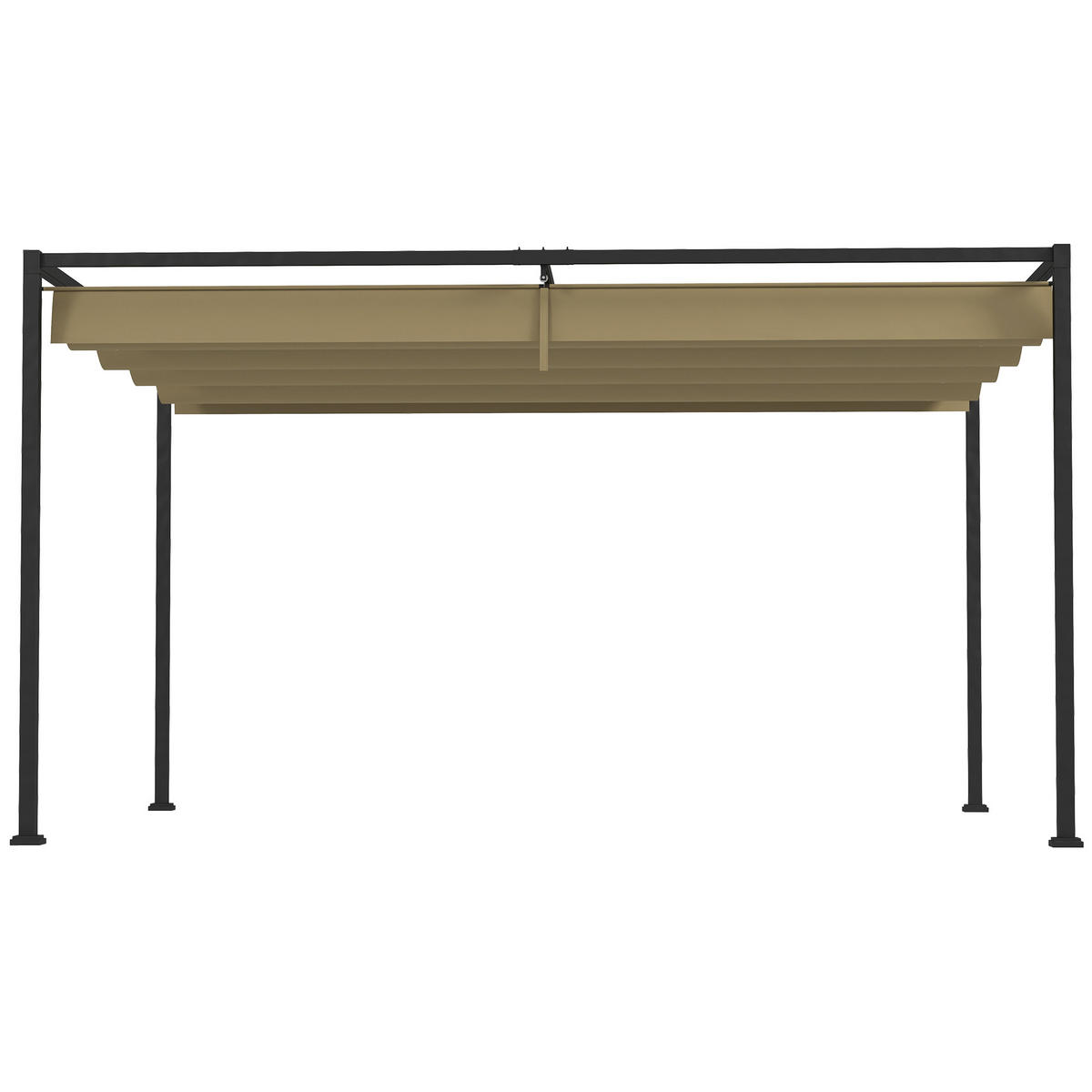 PERGOLA aus Stahl 4x3m - Beige, Metall (300/222/400cm) - Outsunny
