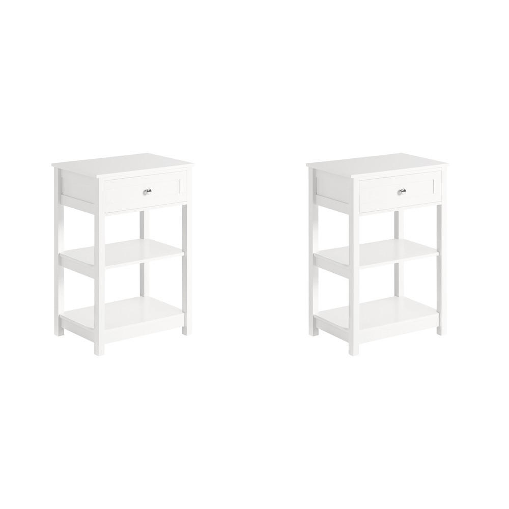 NACHTTISCH mit Schublade und zwei Ablagen FBT46-WX2 - Ahornfarben, Fell (45/68/30cm) - SoBuy