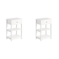 NACHTTISCH mit Schublade und zwei Ablagen FBT46-WX2 - Ahornfarben, Fell (45/68/30cm) - SoBuy
