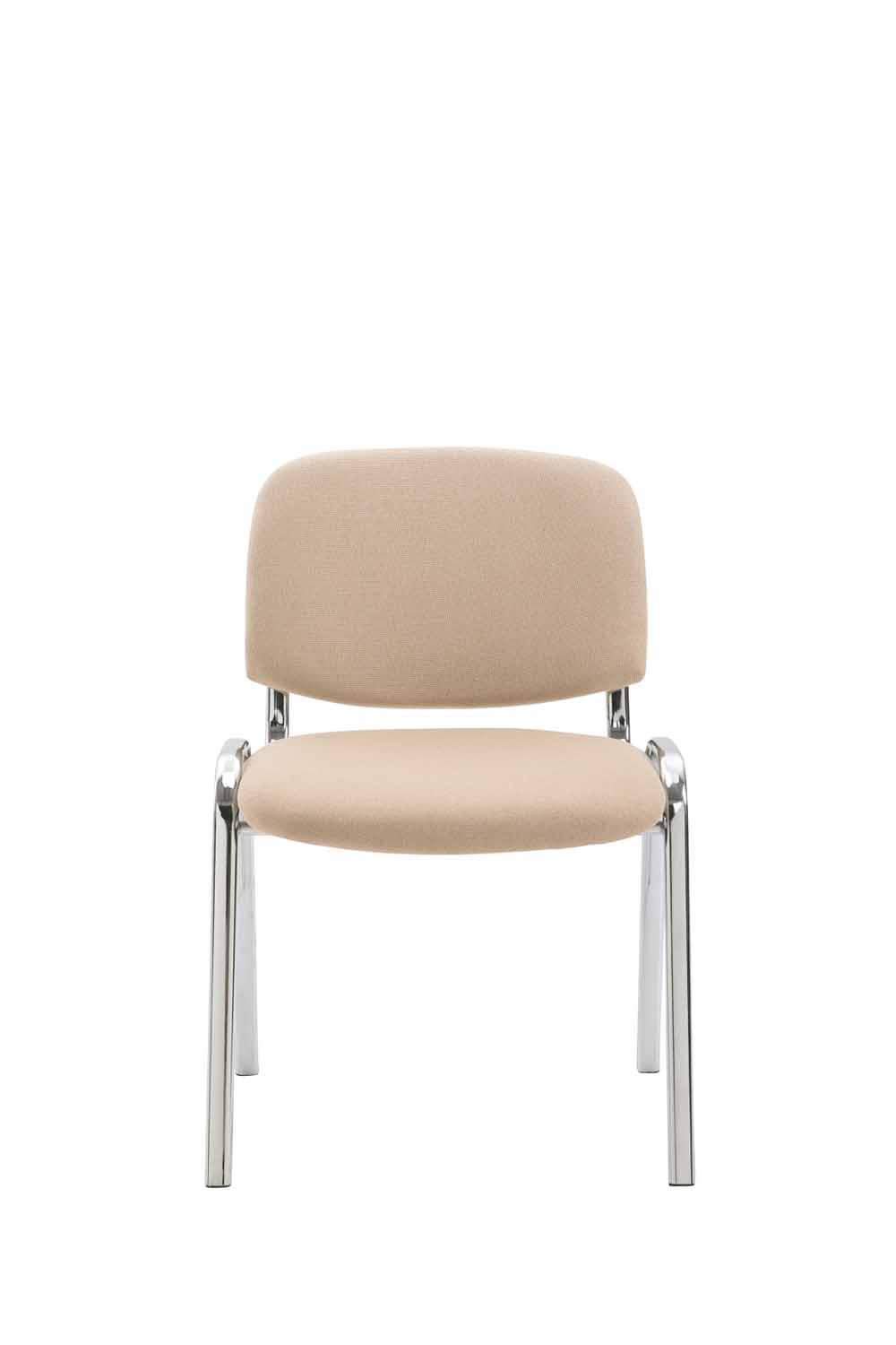 BESUCHERSTUHL Keen mit Stoffbezug, Gestell in Chromoptik / Bezug Creme - Chromfarben/Naturfarben, Textil/Metall (53/83/53cm) - TPFLiving