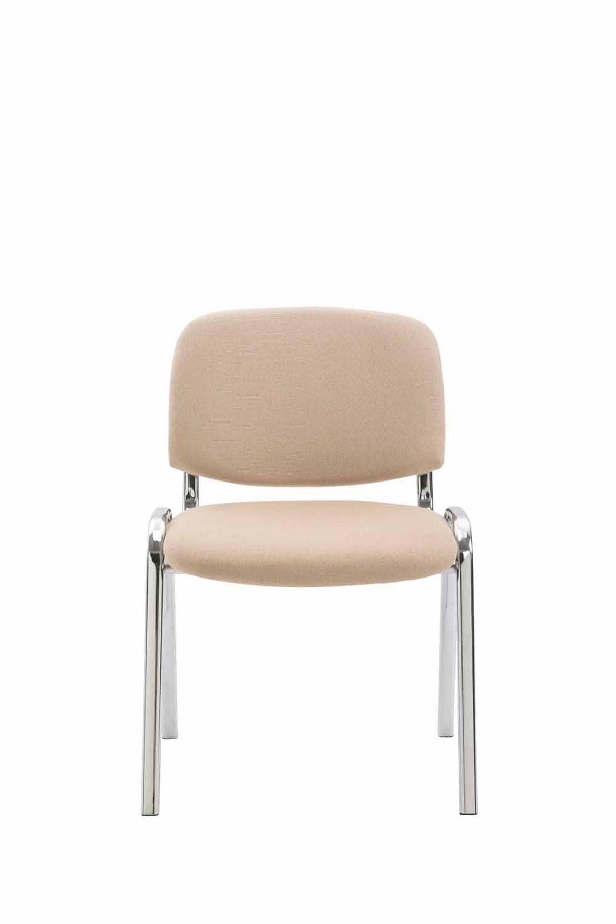 BESUCHERSTUHL Keen mit Stoffbezug, Gestell in Chromoptik / Bezug Creme - Chromfarben/Naturfarben, Textil/Metall (53/83/53cm) - TPFLiving
