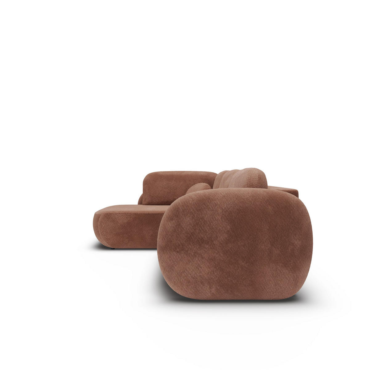 ECKSOFA AMICO II L-S Orange Geflochtener Stoff mit Schlaffunktion - Orange, Holz (289/190cm) - MASSENO