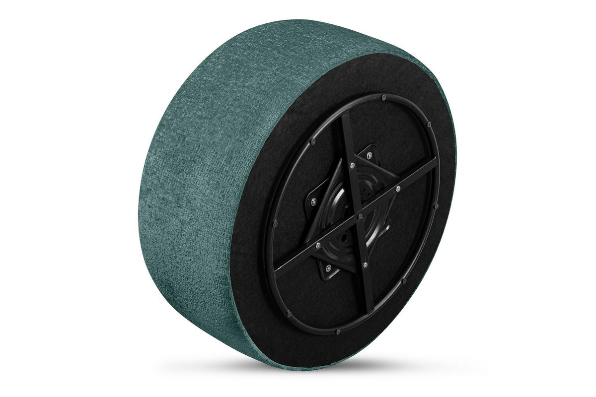 SITZHOCKER RAGGI mit 360° Drehfunktion, Marineblau - Blau/Grün, Textil (80/36/80cm) - KONSIMO®