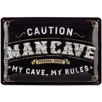 BLECHSCHILD 20/30 cm Achtung Man Cave - Multicolor, Metall (30/20cm) - Nostalgic-Art