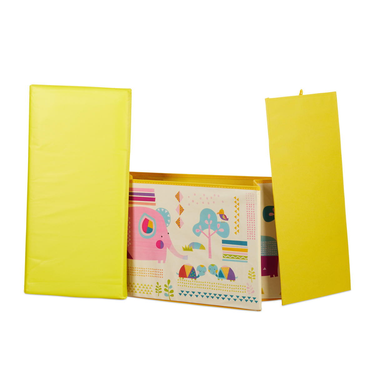 SITZBOX - Multicolor, Holzwerkstoff/Textil (60.5/36/30.5cm) - Relaxdays