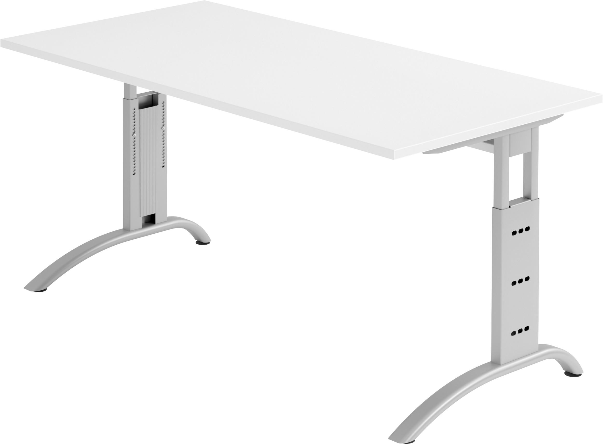 SCHREIBTISCH Serie-F 80/160/74 cm in Weiß - Weiß, Holzwerkstoff (80/160/74cm) - bümö