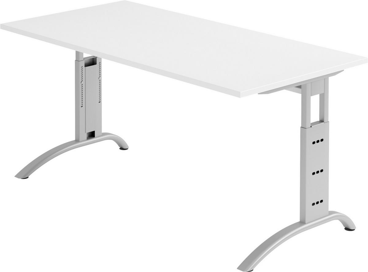 SCHREIBTISCH Serie-F 80/160/74 cm in Weiß - Weiß, Holzwerkstoff (80/160/74cm) - bümö