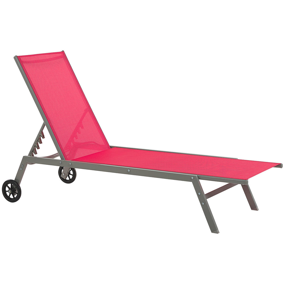 GARTENLIEGE rot Levanzo - Rot, Metall (64/96/198cm) - Beliani