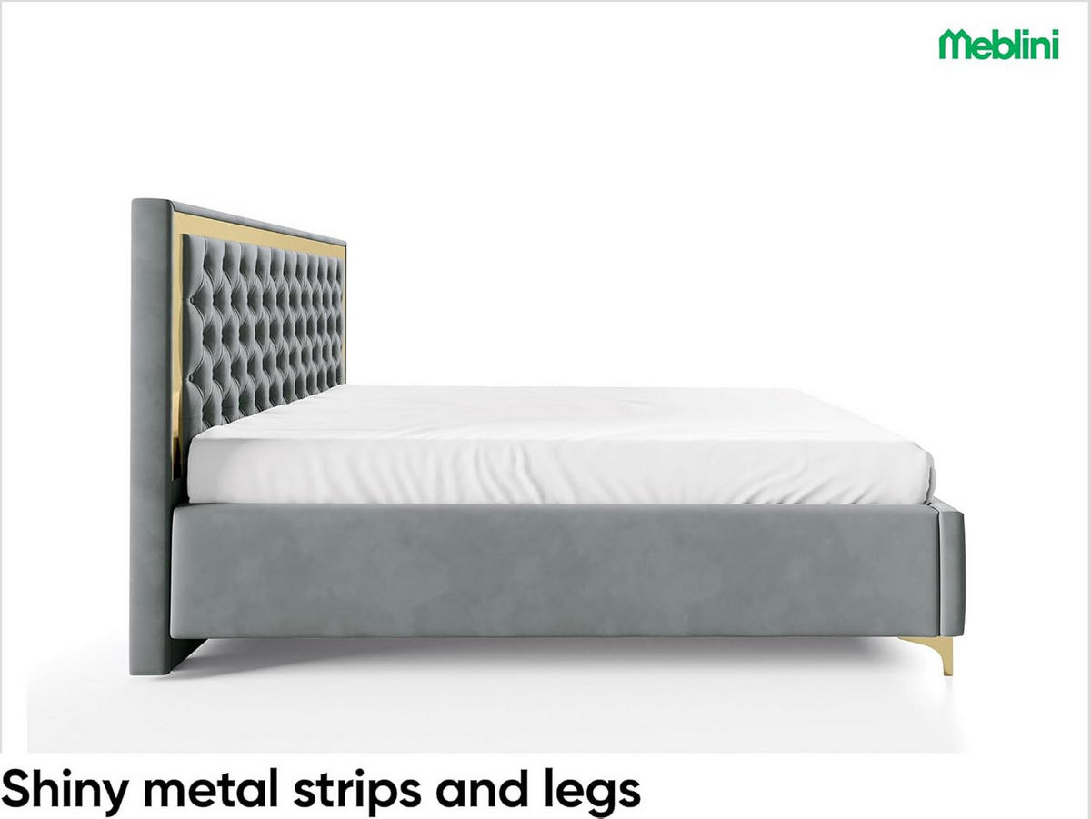 POLSTERBETT ARONA - Dunkelgrau, Textil (120/200cm) - Meblini