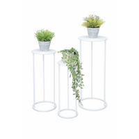BLUMENHOCKER Metall Weiß Rund 3er Set - Weiß, Metall (20/50/20cm) - DanDiBo