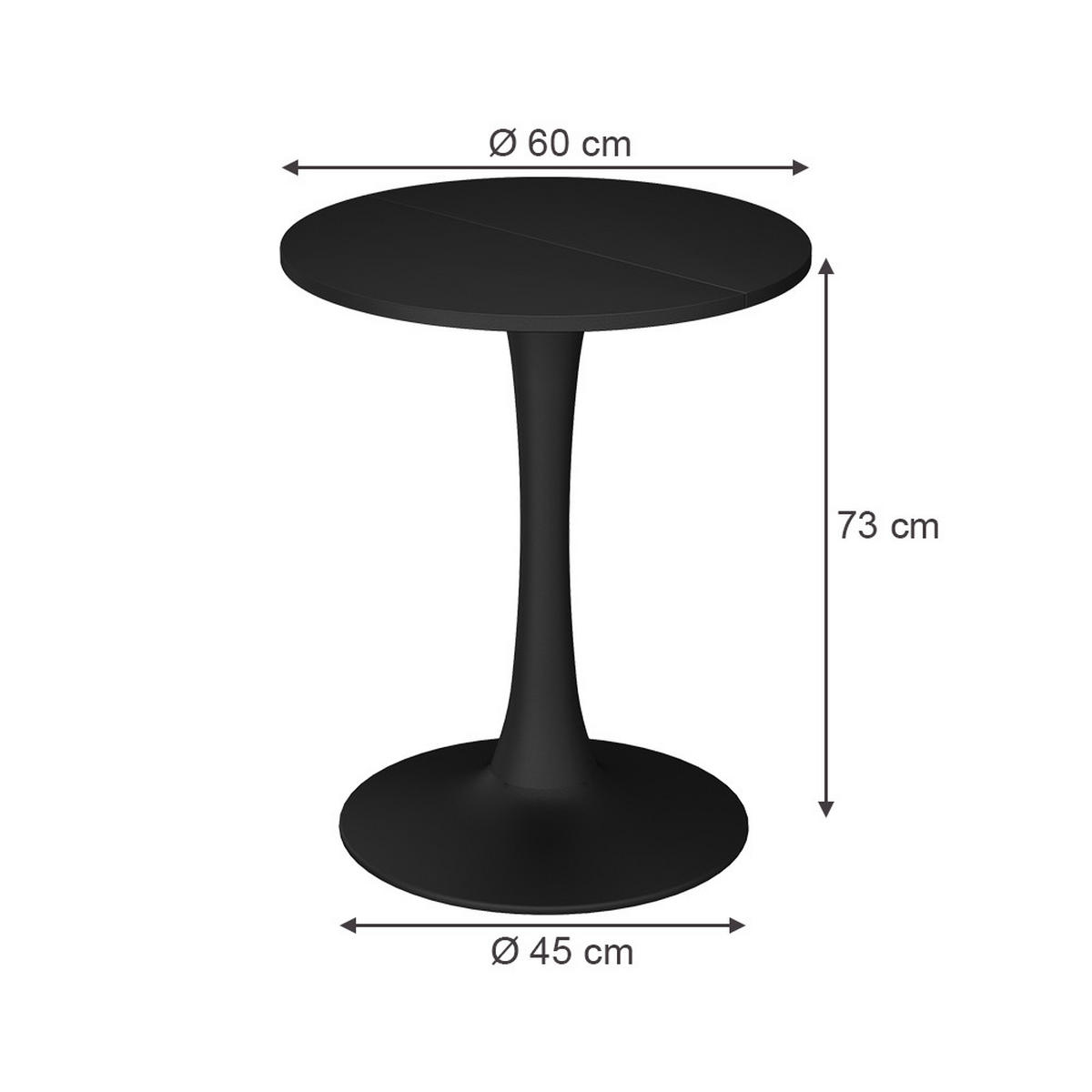 Schwarz, Holzwerkstoff (60/60/73cm) - Vicco