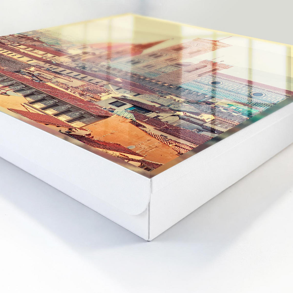 SCHLÜSSELBOX Weiß 30x30 cm – Türöffnung nach rechts - Urbane Eleganz - Beige, Metall (30/30/5cm) - TULUP
