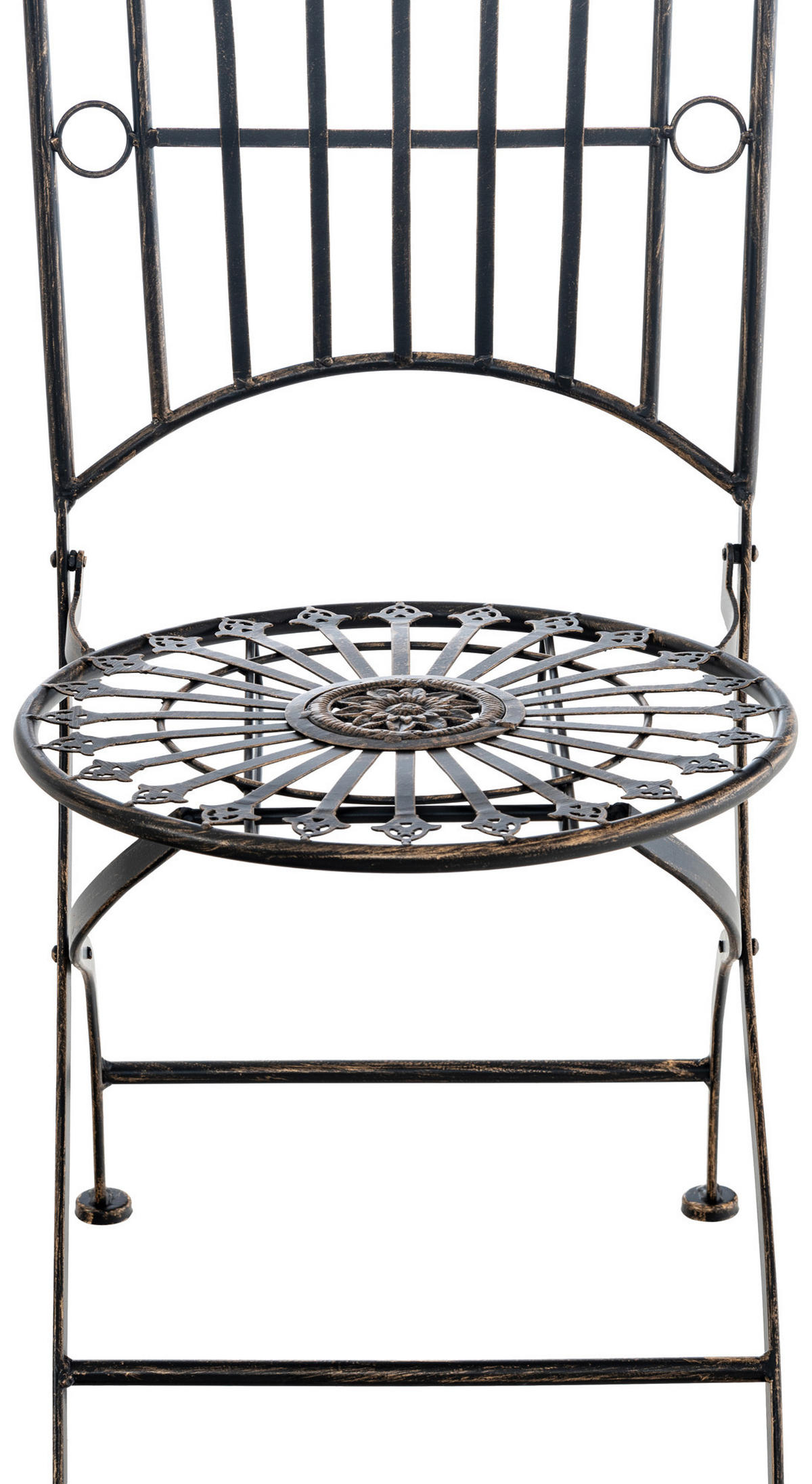 GARTENKLAPPSTUHL Metall bronze - Bronzefarben, Metall (39/94/53cm) - CLP